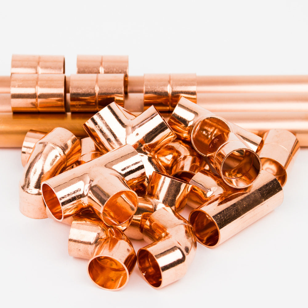 Pipe of copper fittings with copper pipe