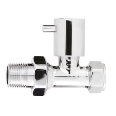 Chrome Straight Round Handle Radiator Valves Set