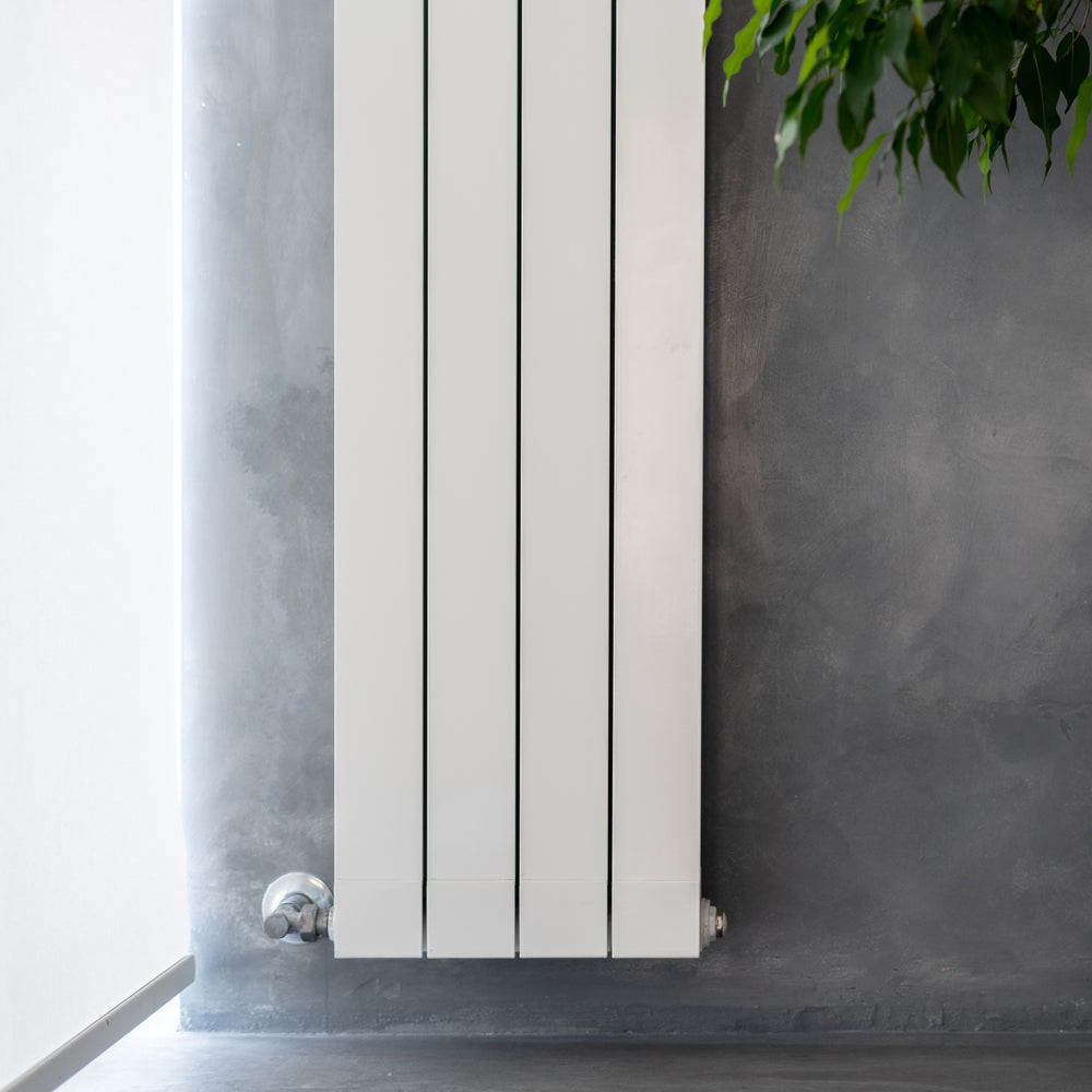 Example of wall mounted white vertical radiator
