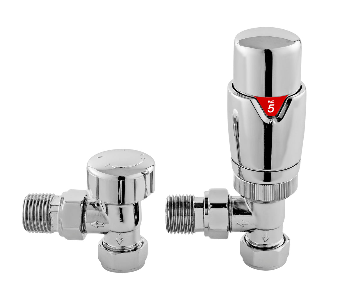 Angled radiator valves