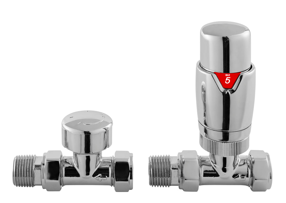 Straight radiator valves
