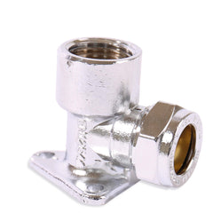 15mm x 1/2" Wallplate Elbow Chrome Compression Fittings 20 Pack
