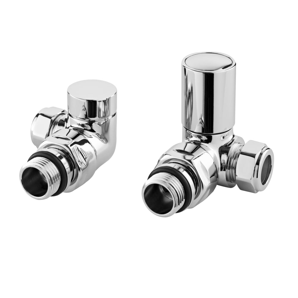 Chrome Corner Minimal Radiator Valves Set