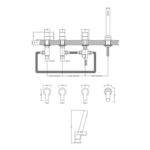 PHQ100350 technical drawing