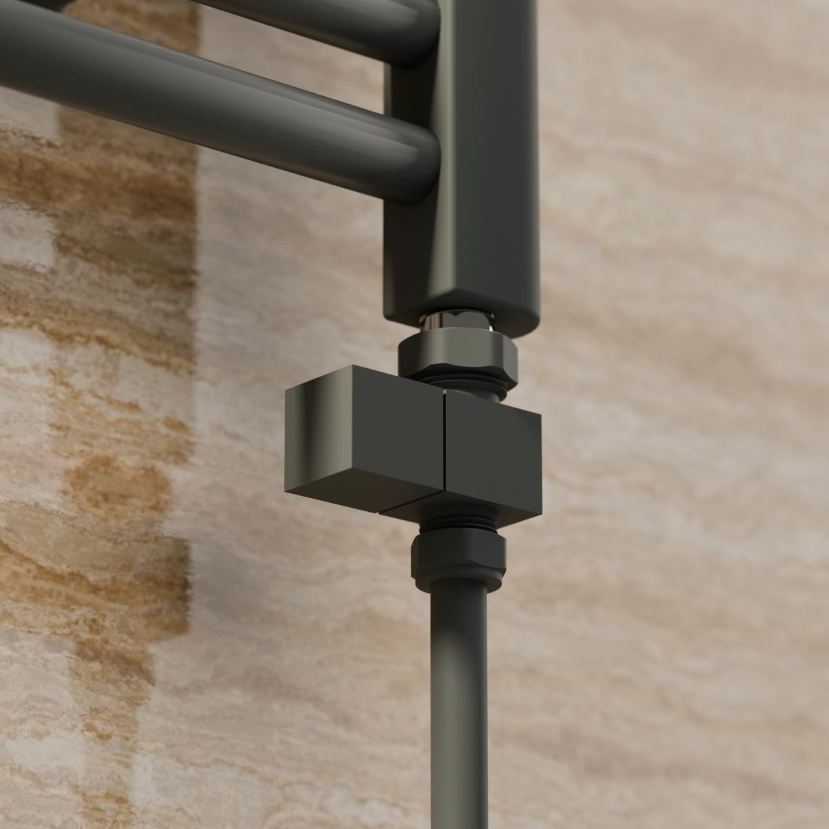 Essenziale Straight Square Manual Radiator Valve Set Anthracite
