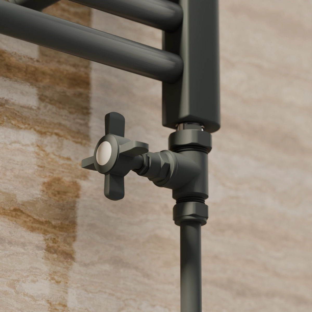 Montefalco Straight Manual Radiator Valve Set Anthracite
