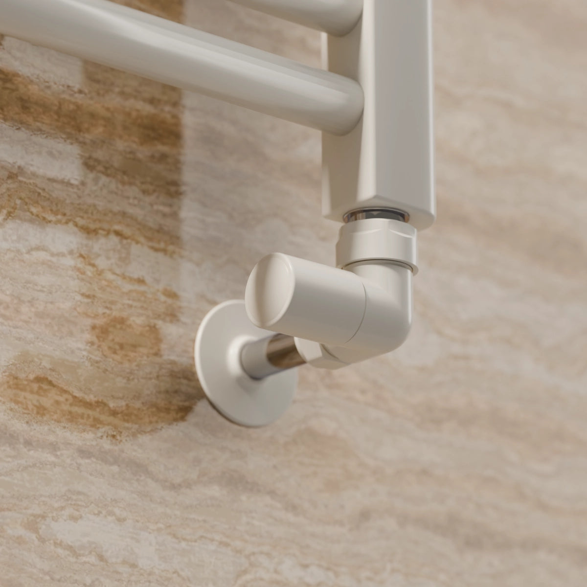 Essenziale Corner Manual Radiator Valve Set White