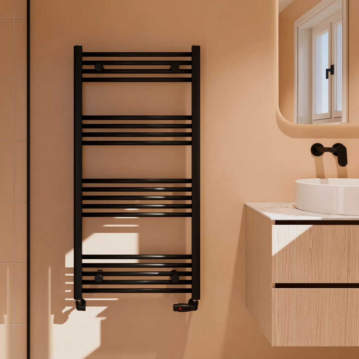 Lorella Towel Rail 1200 x 600 Black