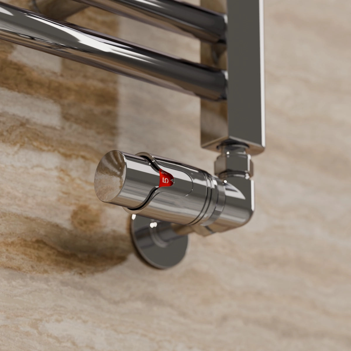 Essenziale Corner Thermostatic Radiator Valve Set Chrome