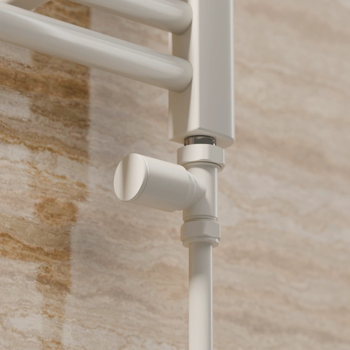 Essenziale Straight Manual Radiator Valve Set White