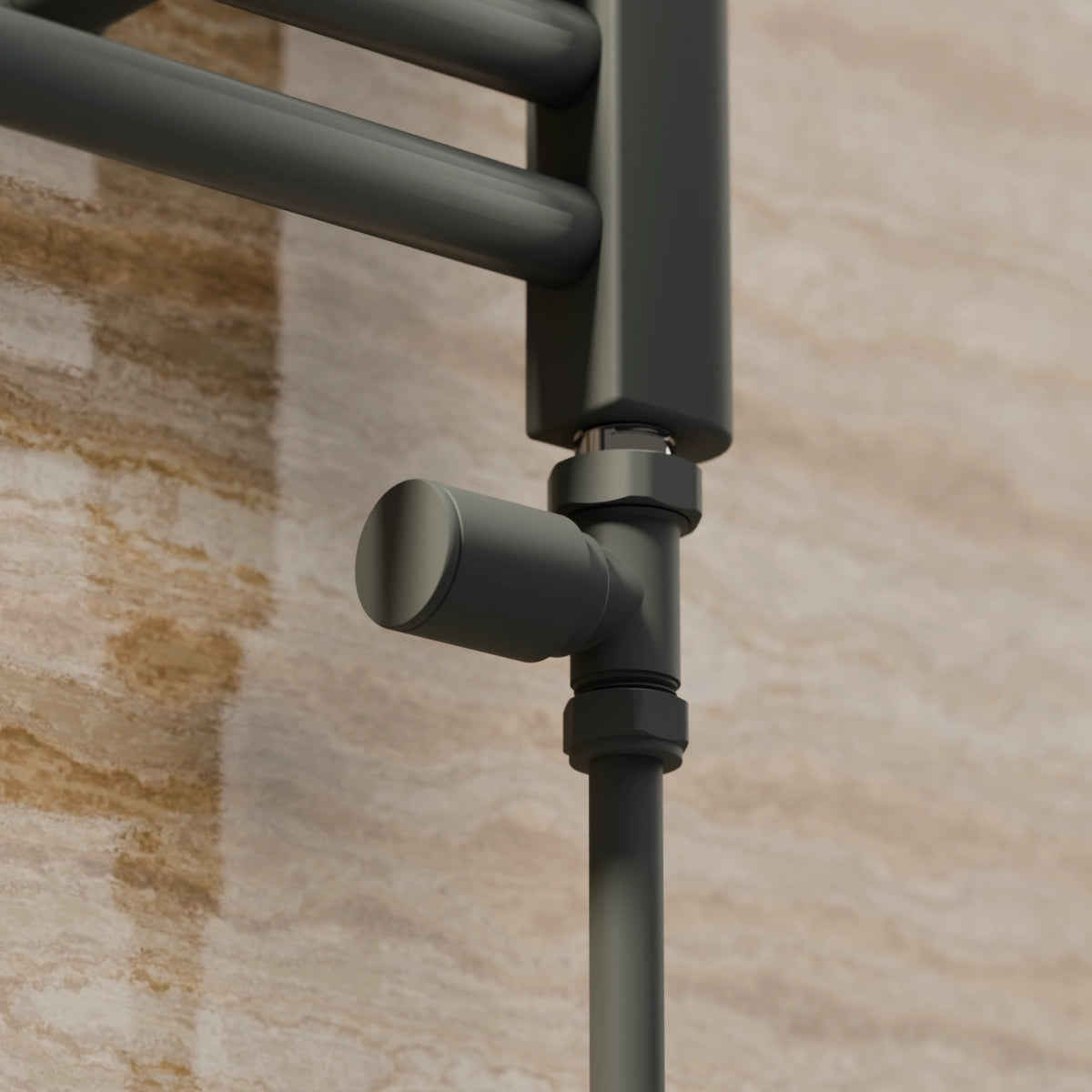 Essenziale Straight Manual Radiator Valve Set Anthracite