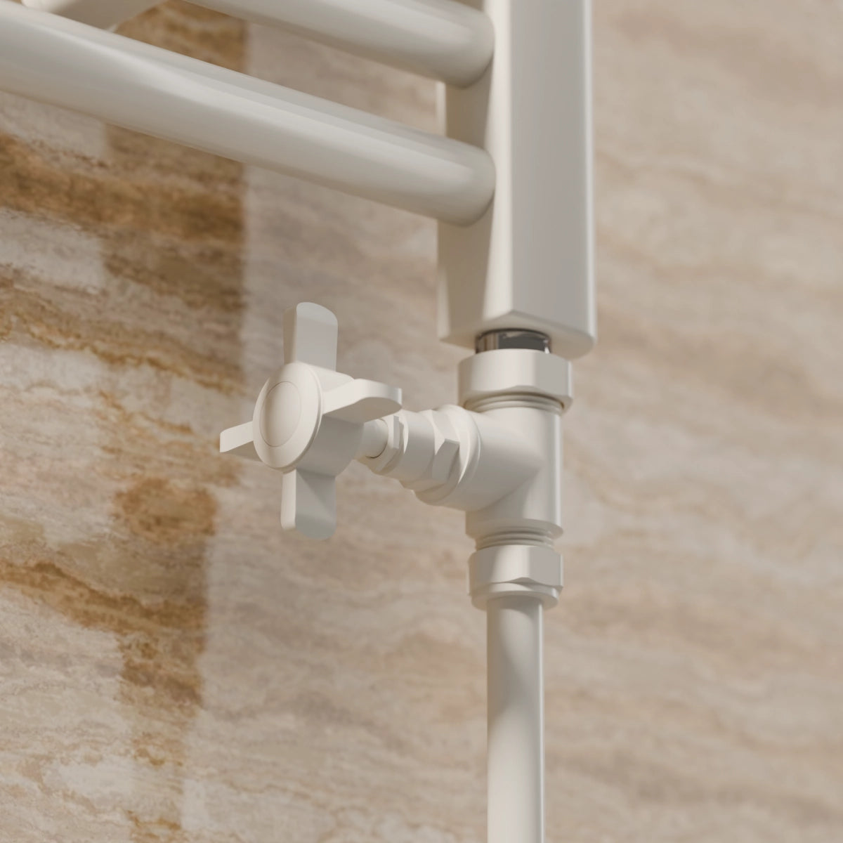 Montefalco Straight Manual Radiator Valve Set White