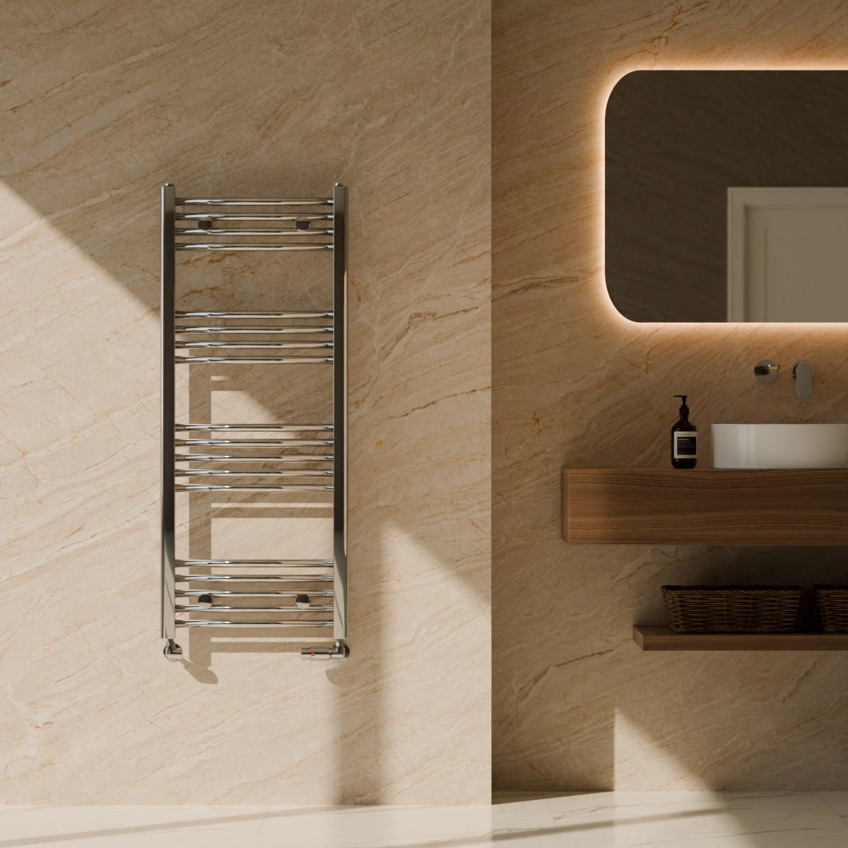 Lorella Towel Rail 1200 x 500 Chrome