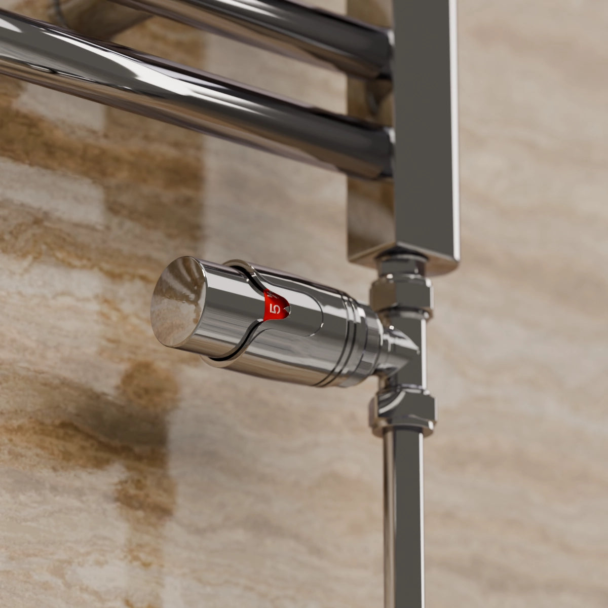 Essenziale Straight Thermostatic Radiator Valve Set Chrome