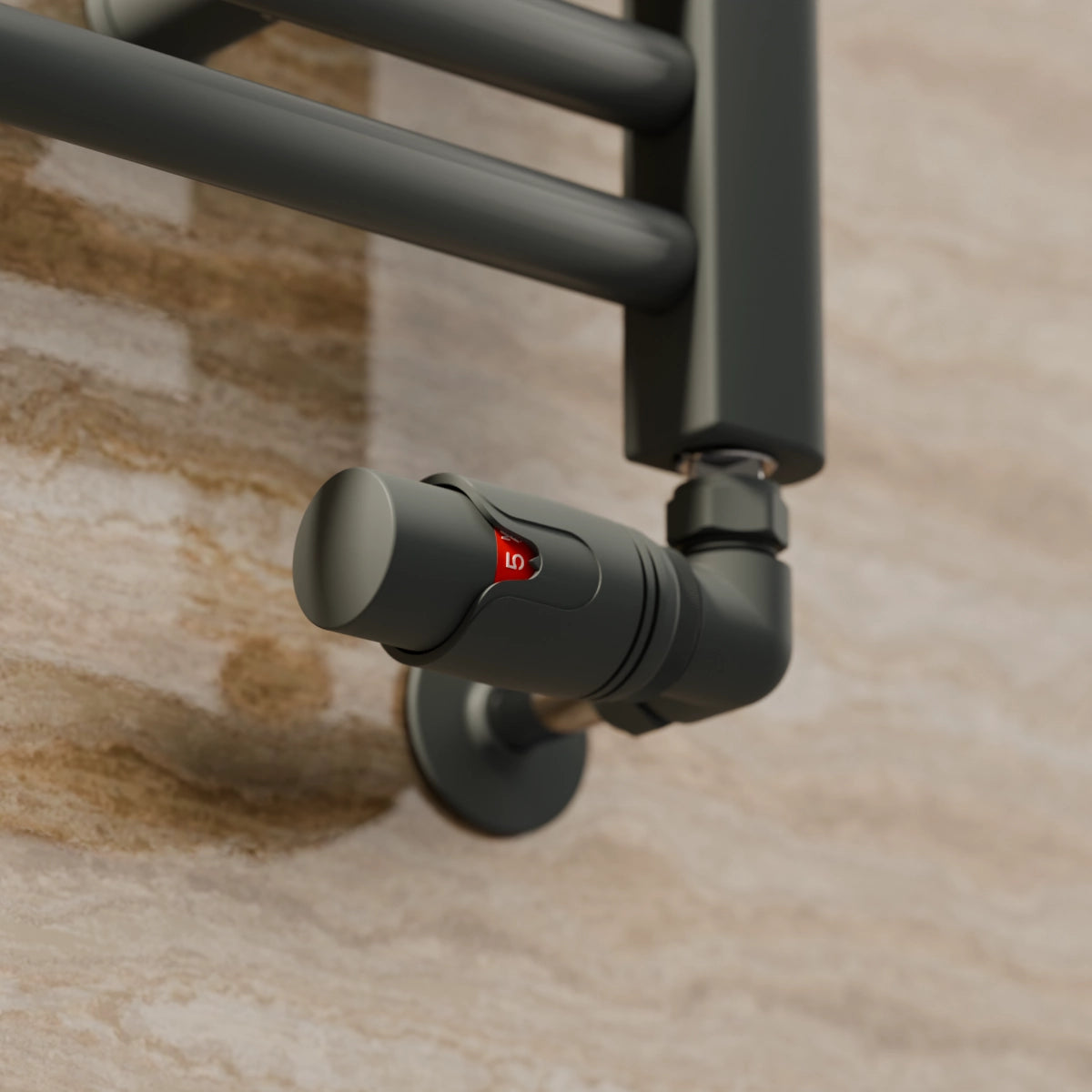 Essenziale Corner Thermostatic Radiator Valve Set Anthracite