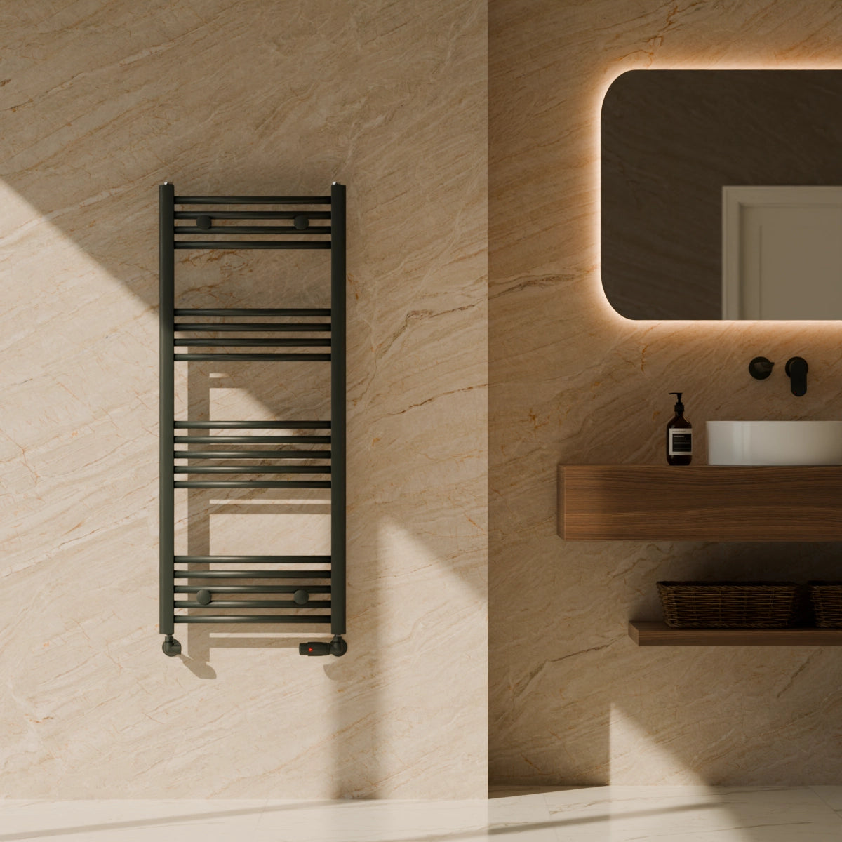 Lorella Towel Rail 1200 x 500 Black