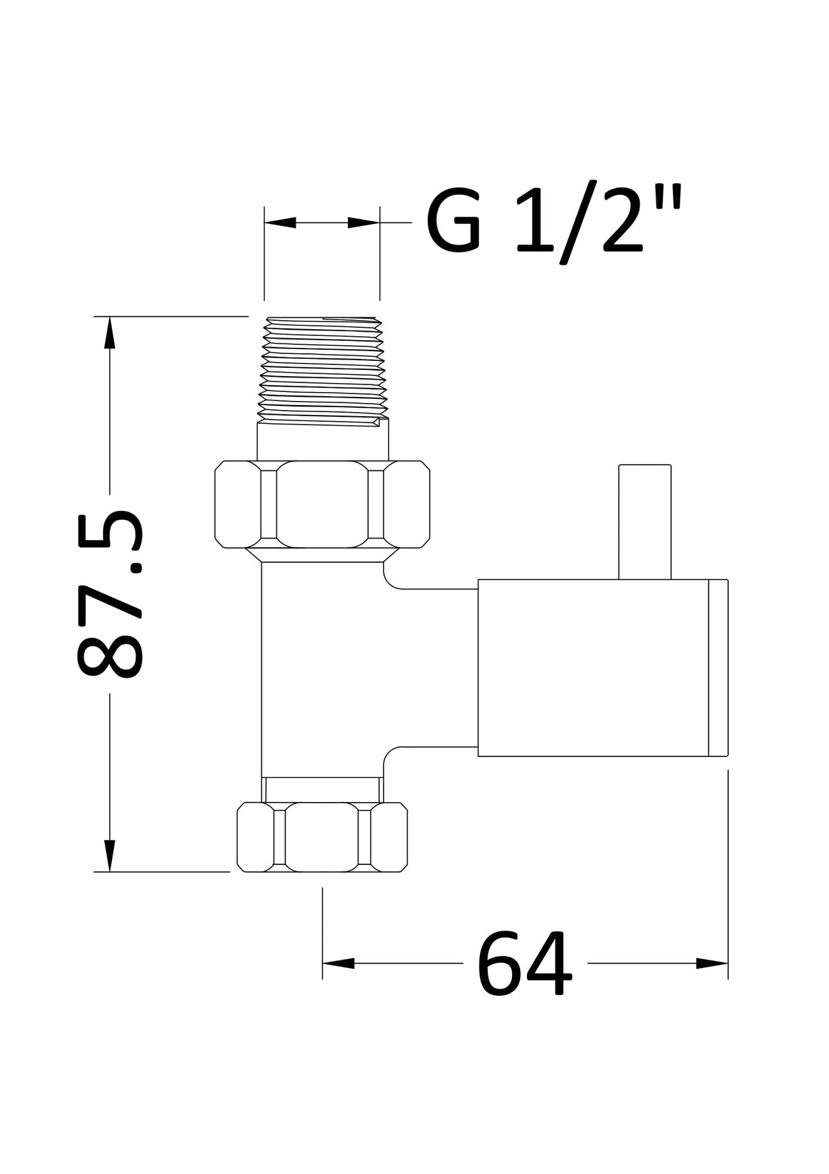 Chrome Straight Round Handle Radiator Valves Set