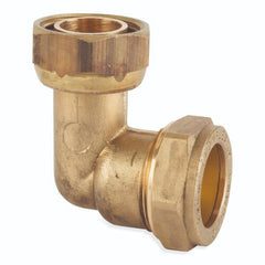 15mm x 1/2" Bent Tap Swivel Elbow - Compression Fittings - 10 Pack