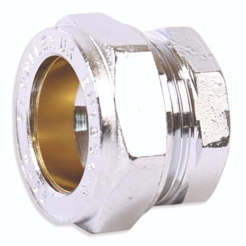 42mm Stop End Chrome Plated - Compression Fittings - 2 Pack