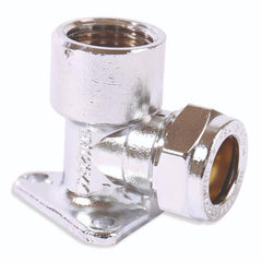22mm x 3/4" Wallplate Elbow Chrome Plated - Compression Fittings - 10 Pack