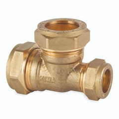 28 x 22 x 28mm Reducing Tee - Compression Fittings - 5 Pack