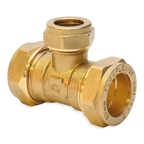 28 x 28 x 22mm Reducing Tee - Compression Fittings - 5 Pack