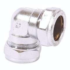 28 x 15mm 90 Reducing Elbow Chrome Plated - Compression Fittings - 5 Pack