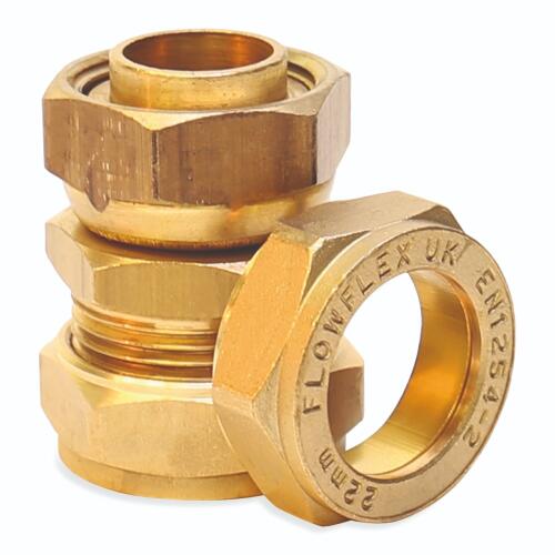 15mm x 3/4" Straight Swivel Tap Connector - Compression Fittings - 10 Pack