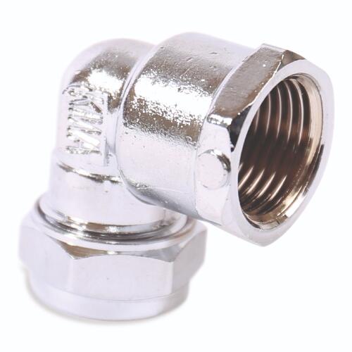 22mm x 1" Female Elbow Chrome Plated - Compression Fittings - 10 Pack