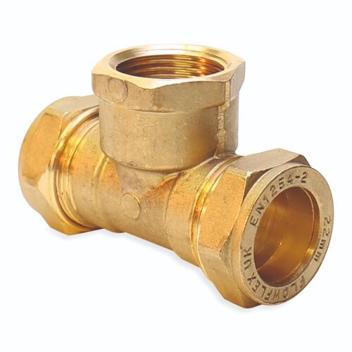 28 x 28mm x 3/4" Female Tee - Compression Fittings - 5 Pack