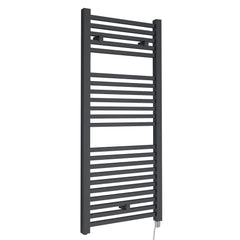 Anthracite Square Tube Straight Electric Towel Rail H1100 W500