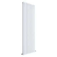 White Oval Style Double Panel Vertical Radiator H1800 W528