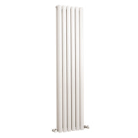 White Oval Style Double Panel Vertical Radiator H1500 W354