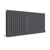 Anthracite Oval Style Double Panel Horizontal Radiator H600 W1398