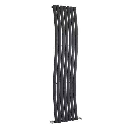 Anthracite Wave Style Single Panel Vertical Radiator H1785 W413