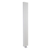 White Oval Style Double Panel Compact Vertical Radiator H1800 W237
