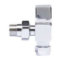 Chrome Angled Square Handle Radiator Valves Set