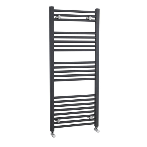 Anthracite Round Tube Straight Towel Rail H1150 W500