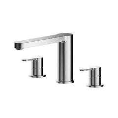 Deck Mounted Chrome Rounded 3 Tap Hole Bath Filler