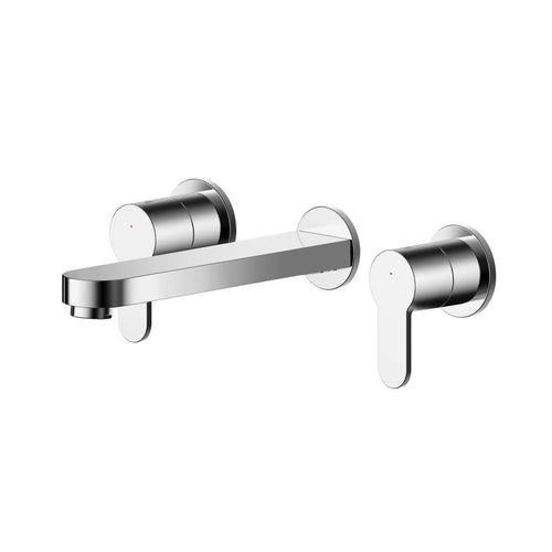 Chrome Rounded Wall Mounted 3 Tap Hole Basin Mixer