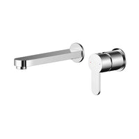 Rounded Wall Mounted Chrome 2 Tap Hole Basin Mixer