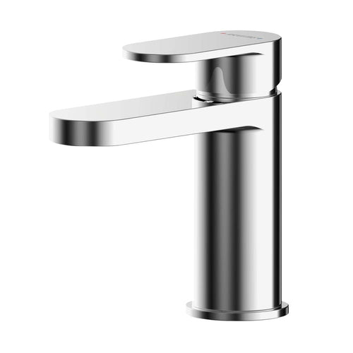 Mini Chrome Rounded Basin Mixer With Push Button Waste