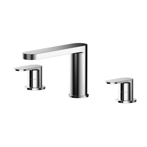 Chrome Rounded Deck Mounted 3 Tap Hole Bath Filler