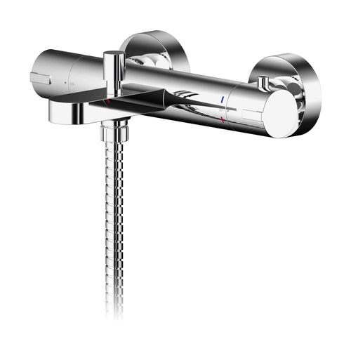 Wall Mounted Chrome Rounded Thermostatic Bath Shower Mixer