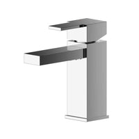 Chrome Square Edged Mini Basin Mixer With Push Button Waste