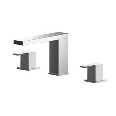 Chrome Square Edged Deck Mounted 3 Tap Hole Bath Filler