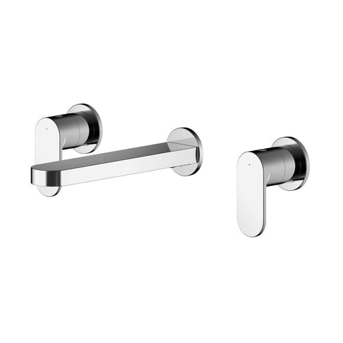 Wall Mounted Chrome Rounded  3 Tap Hole Basin Mixer