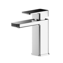 Chrome Rounded Square Mini Basin Mixer With Push Button Waste