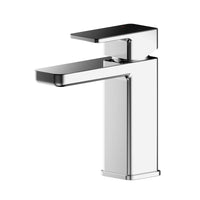 Chrome Rounded Square Mono Basin Mixer With Push Button Waste