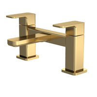 Brushed Brass Rounded Square Deck Mounted Bath Filler